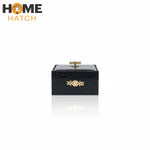 Croc Luxe 3-Piece Black Crocodile Pattern Leather Jewelry Box Set with Golden Knobs – Home Hatch Pakistan