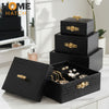 Croc Luxe Jewelry/Storage Box – Black Crocodile Pattern Leather
