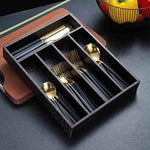 Leatherette Crocodile Pattern Cutlery Tray