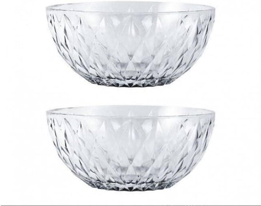 Delisoga 7-Pcs Crystal Glass Modern Desert Ice-Cream Sundae Bowl Set