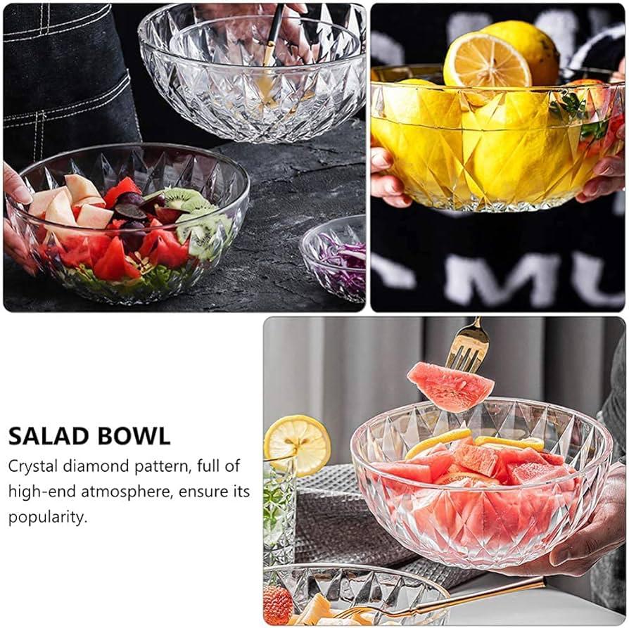 Delisoga 7-Pcs Crystal Glass Modern Desert Ice-Cream Sundae Bowl Set