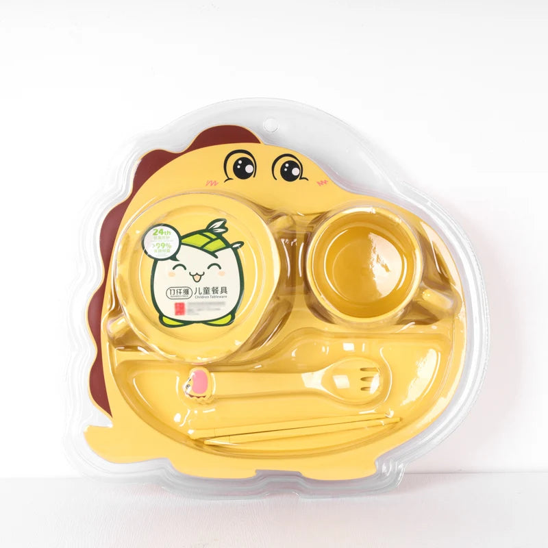 Cute Dinosaur Toddlers Serving set | Children Food Supplement Tableware - Home Hatch