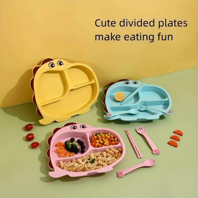 Cute Dinosaur Toddlers Serving set | Children Food Supplement Tableware - Home Hatch