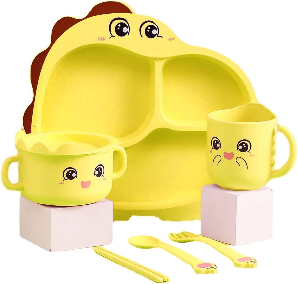Cute Dinosaur Toddlers Serving set | Children Food Supplement Tableware - Home Hatch