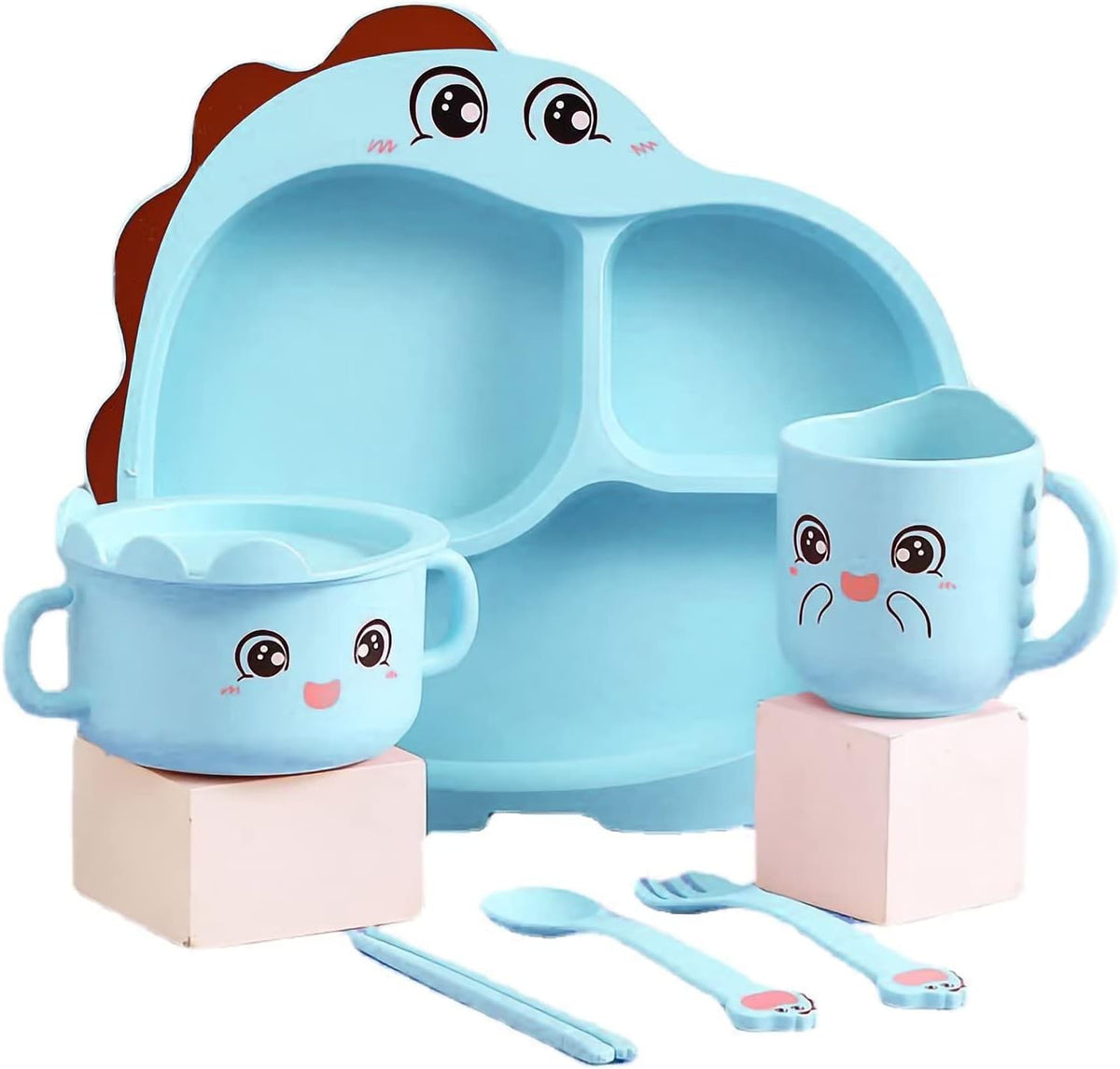 Cute Dinosaur Toddlers Serving set | Children Food Supplement Tableware - Home Hatch