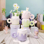 Cute bear ceramic coffee mug with lid 500ml – Home Hatch Pakistan