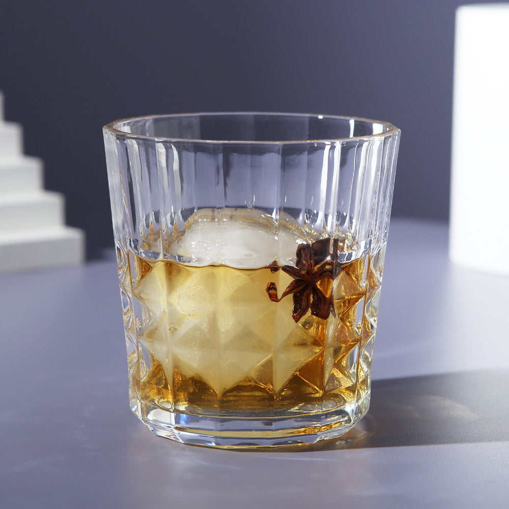 Delisoga Prism Pattern Classical Crystal Drinking Glass | Set of 6