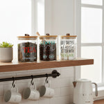 DANNY HOME 3-Piece 750 ml Glass Storage Jars with Bamboo Lids – Airtight Kitchen Storage Containers”