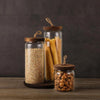 Danny Home Airtight Glass Jars with Wooden Lid & Jute Rope Handle