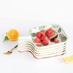 “DANNY HOME Fruit Print Ceramic Serving Dish – Colorful Fruit Pattern Ceramic Platter for Fruits & Snacks