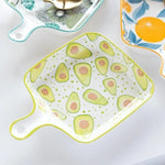 DANNY HOME Fruit Print Ceramic Serving Dish – Colorful Fruit Pattern Ceramic Platter for Fruits & Snacks