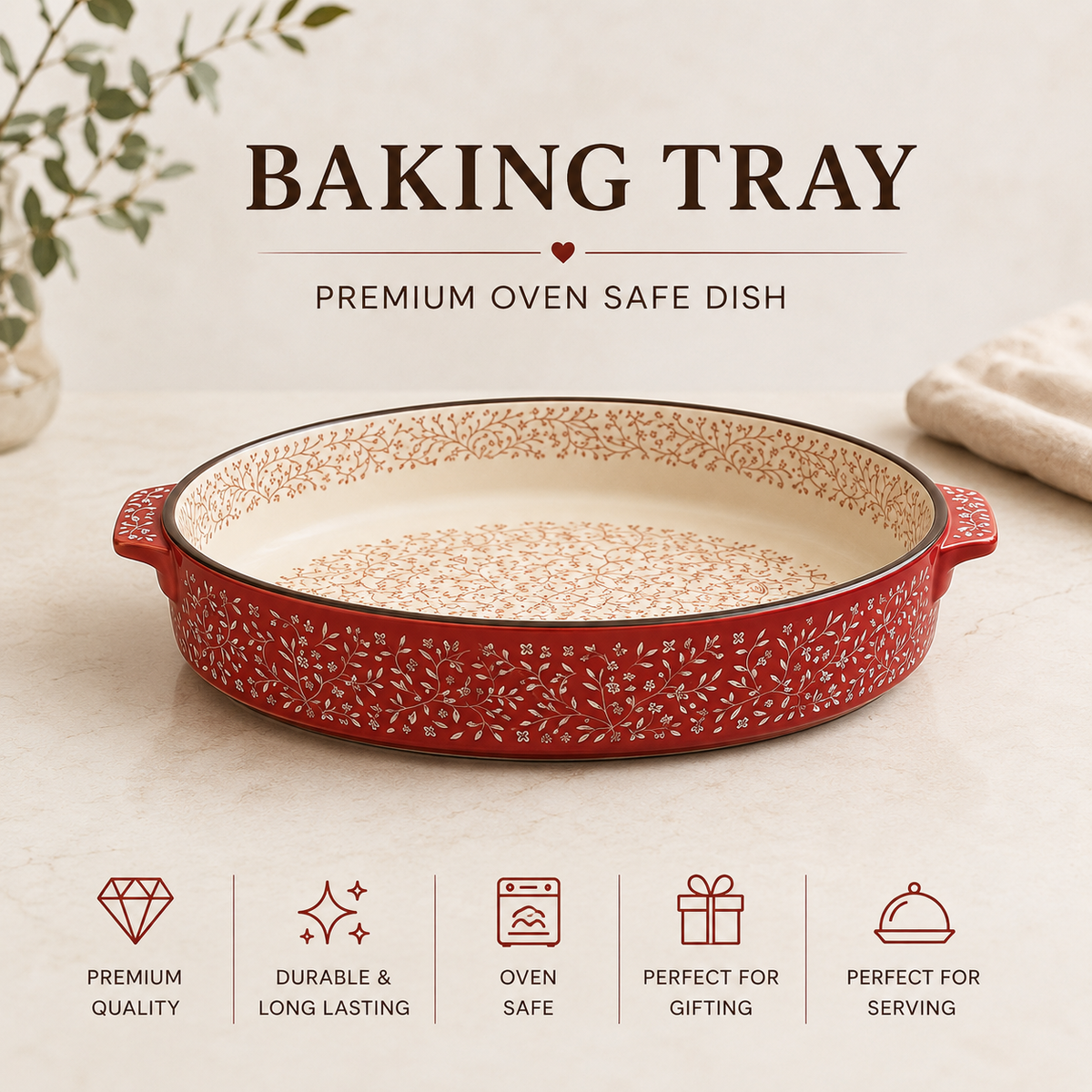Danny Ceramic Baking Tray – premium oven safe dish with handles – Home Hatch PakistanDANNY HOME ceramic baking trayoval ceramic baking dishoven safe ceramic dishceramic casserole dishoval baking trayceramic oven dishoven to table bakewareceramic roasting dishpremium ceramic bakewareceramic baking dish PakistanDANNY HOME oval ceramic baking tray and premium oven-safe dish for casseroles, roasting, baked pasta, vegetables and table serving.