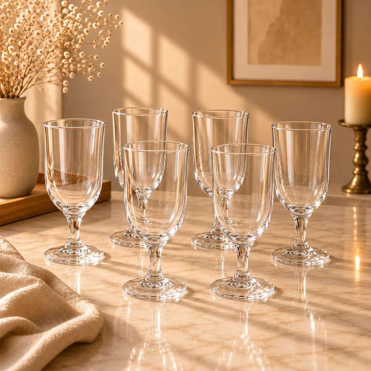 DELISOGA juice glass set, DELISOGA 340ml glasses, stemmed juice glasses, stemmed water glasses, juice glass set of 6, water glass set of 6, 340ml drinking glasses, clear glassware set, elegant drinking glasses, stemmed drinking glass set, juice serving glasses, water serving glasses, mocktail glasses, footed drinking glasses, dining table glassware, glassware set Pakistan, juice glasses Pakistan, water glasses Pakistan, DELISOGA glasses Pakistan, buy juice glass set online Pakistan