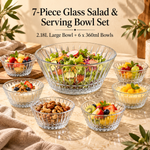 DELISOGA 7 piece glass bowl set, DELISOGA salad bowl set, glass salad bowl set, glass serving bowl set, 7 piece serving bowl set, 2.18L glass bowl, 360ml glass bowls, large glass salad bowl, small glass serving bowls, salad serving set, fruit bowl set, dessert bowl set, clear glass bowls, glass dinnerware set, family serving bowl set, salad bowl set Pakistan, glass bowl set Pakistan, DELISOGA bowls Pakistan, serving bowl set Pakistan, glass salad bowls Pakistan, buy glass bowl set Pakistan