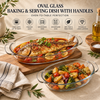 DELISOGA Oval Glass Baking & Serving Dish with Handles – Oven-to-Table Roaster