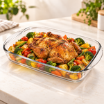DELISOGA rectangular glass baking dish, glass baking dish with handles, rectangular glass baking dish, glass serving dish, glass casserole dish, clear glass baking dish, oven to table baking dish, glass bakeware, rectangular casserole dish, lasagna baking dish, glass roasting dish, baking and serving dish, glass oven dish, kitchen bakeware, DELISOGA glass dish, glass baking dish Pakistan, baking dish with handles Pakistan, glass bakeware Pakistan, casserole dish Pakistan, buy glass baking dish Pakistan.
