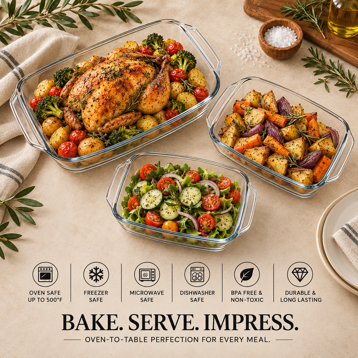 DELISOGA rectangular glass baking dish, glass baking dish with handles, rectangular glass baking dish, glass serving dish, glass casserole dish, clear glass baking dish, oven to table baking dish, glass bakeware, rectangular casserole dish, lasagna baking dish, glass roasting dish, baking and serving dish, glass oven dish, kitchen bakeware, DELISOGA glass dish, glass baking dish Pakistan, baking dish with handles Pakistan, glass bakeware Pakistan, casserole dish Pakistan, buy glass baking dish Pakistan.