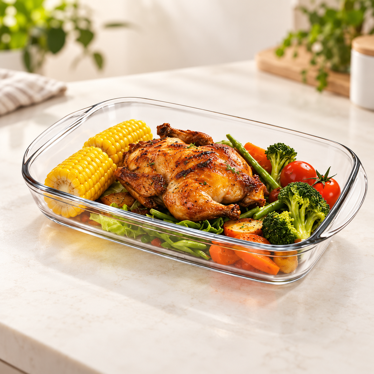 DELISOGA rectangular glass baking dish, glass baking dish with handles, rectangular glass baking dish, glass serving dish, glass casserole dish, clear glass baking dish, oven to table baking dish, glass bakeware, rectangular casserole dish, lasagna baking dish, glass roasting dish, baking and serving dish, glass oven dish, kitchen bakeware, DELISOGA glass dish, glass baking dish Pakistan, baking dish with handles Pakistan, glass bakeware Pakistan, casserole dish Pakistan, buy glass baking dish Pakistan.
