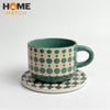Danny Home Handcrafted Ceramic Cup with Coaster Set of 6 | Premium Tea Coffee Cups