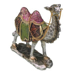 Decorative Camel Figurine with Colorful Saddle and Golden Chain – Handcrafted Resin Statue for Home Décor in Pakistan
