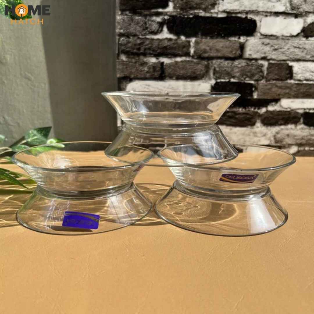6pcs Delisoga Transparent Deep Plates | Dessert Plates | Tableware