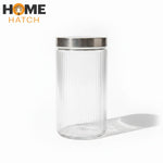 Delisoga® Clear Glass Storage Jars – Airtight Kitchen Containers 1.64 Litre Capacity