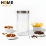 Delisoga® Clear Glass Storage Jars – Airtight Kitchen Containers 1.64 Litre Capacity