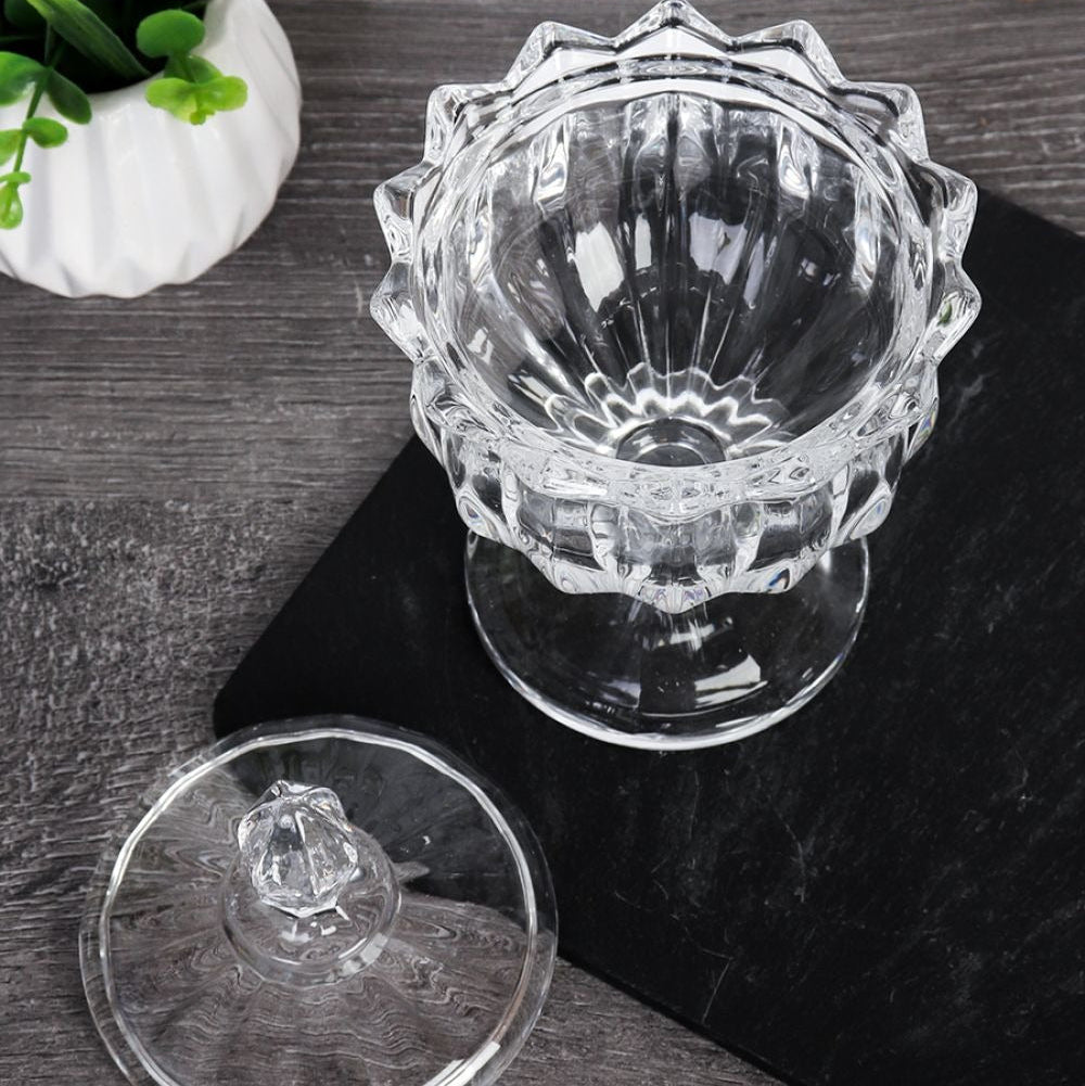 “delisoga crystal glass candy jar with lid decorative dry fruit storage jar – Pakistan