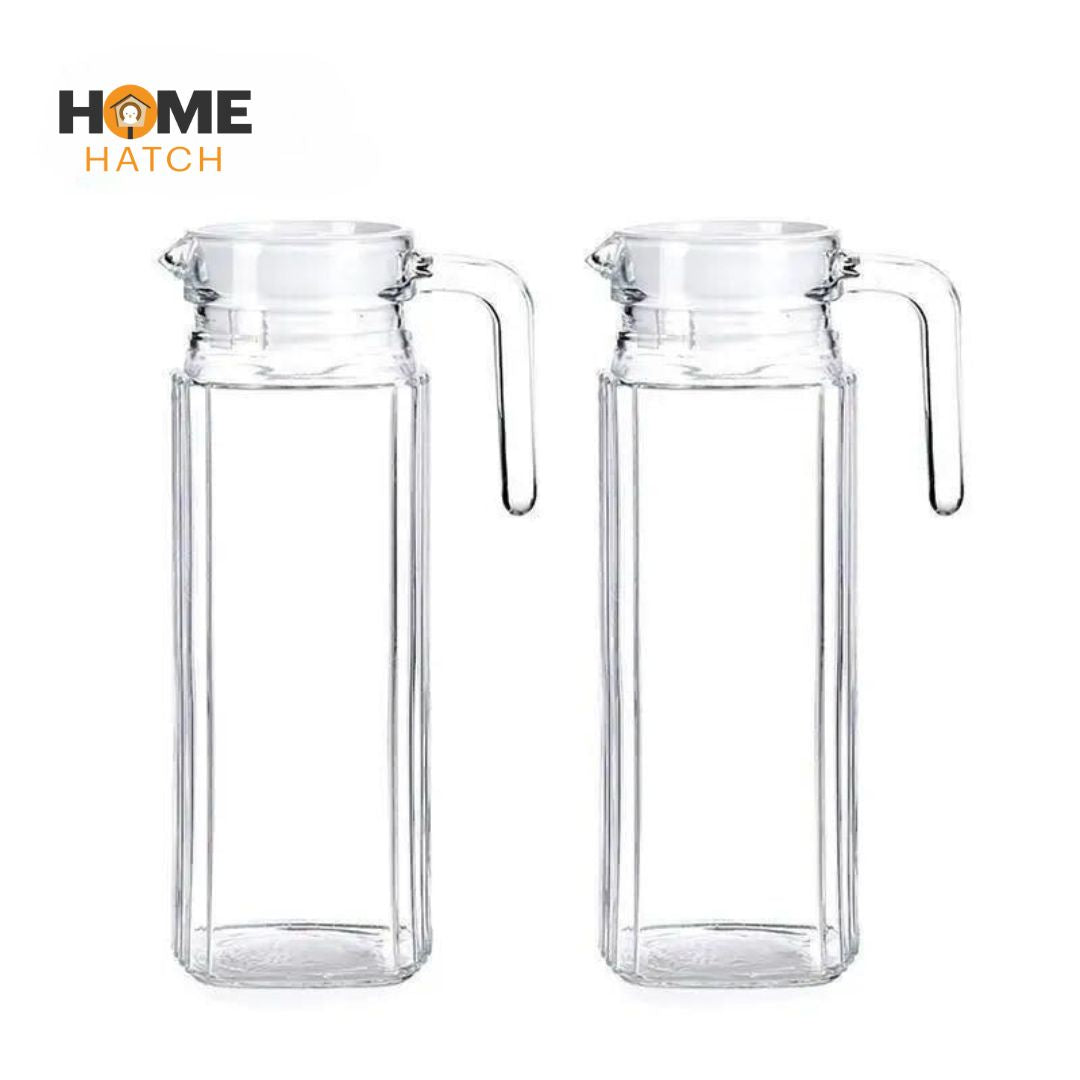 Delisoga Glass Water Jug with Lid | Simple Serving Pitcher