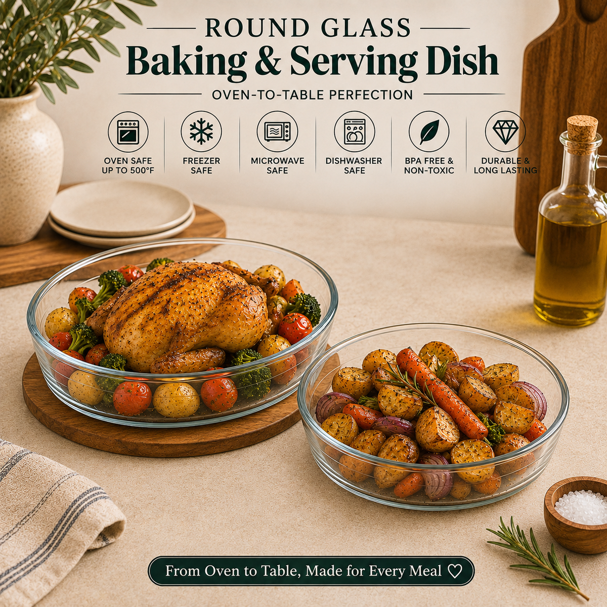 Delisoga glass baking dishround glass baking dishglass casserole dishclear glass baking dishround glass roasting dishoven to table glass dishglass bakewareglass serving dishround casserole dishglass baking dish PakistanDelisoga clear round glass baking and serving dish for casseroles, roasting, baked pasta, vegetables and oven-to-table presentation.