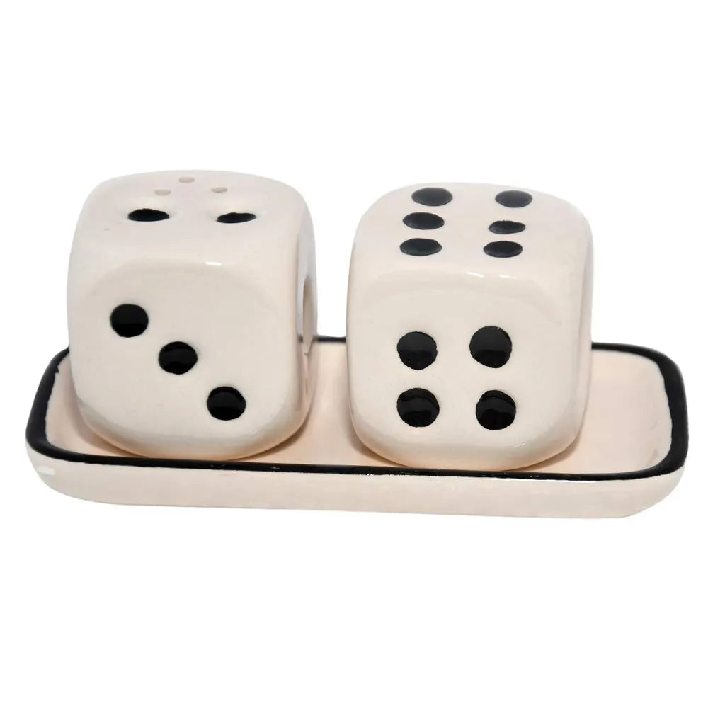 Dice Shaped Salt and Pepper Shaker Set with Tray | Kitchen Accessories-Homehatchpk