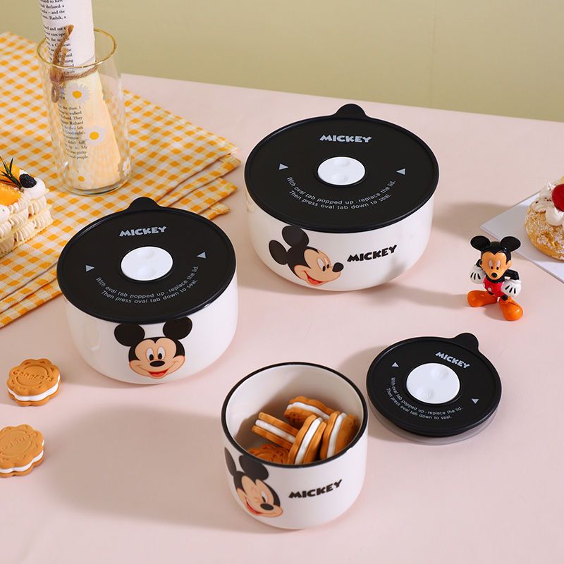 Disney Mickey & Friends Airtight Ceramic Bowl Set – 3
