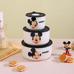 Disney Mickey & Friends Airtight Ceramic Bowl Set – 3