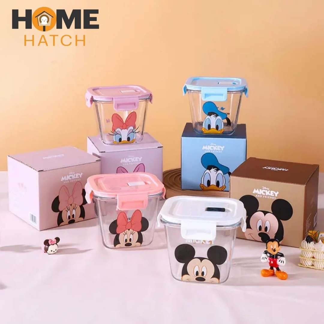 Disney Mickey & Friends Airtight Glass Food Storage Box – 900ml