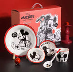 Disney Original Mickey Mouse 5-piece ceramic dinnerware set with plate bowl cup spoon and gift box