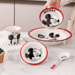 Disney Original Mickey Mouse 5-piece ceramic dinnerware set with plate bowl cup spoon and gift box