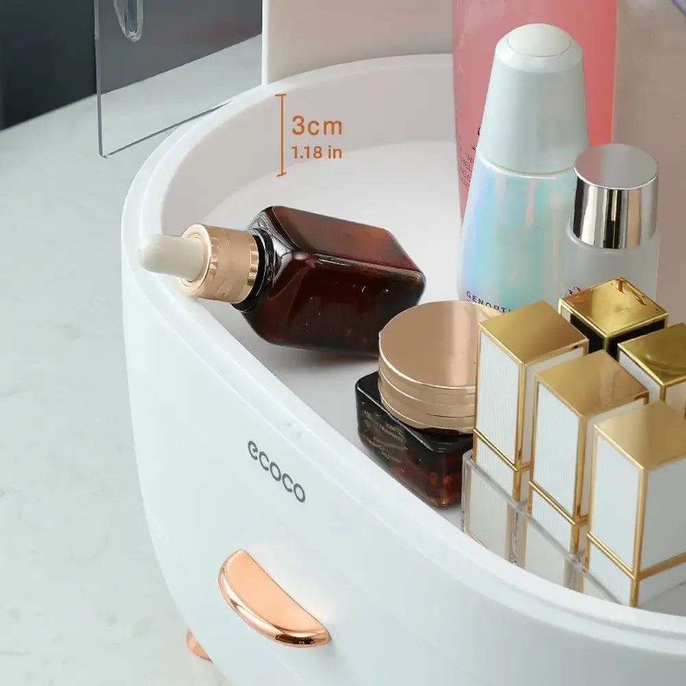 ECOCO Dustproof Multi-Layer Makeup Storage Organizer with Clear Lid – Home Hatch Pakistan