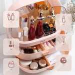 ECOCO Dustproof Multi-Layer Makeup Storage Organizer with Clear Lid – Home Hatch Pakistan