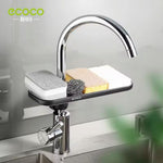 ECOCO Kitchen Faucet Drain Rack – Sink Basket & Sponge Soap Holder Organizer