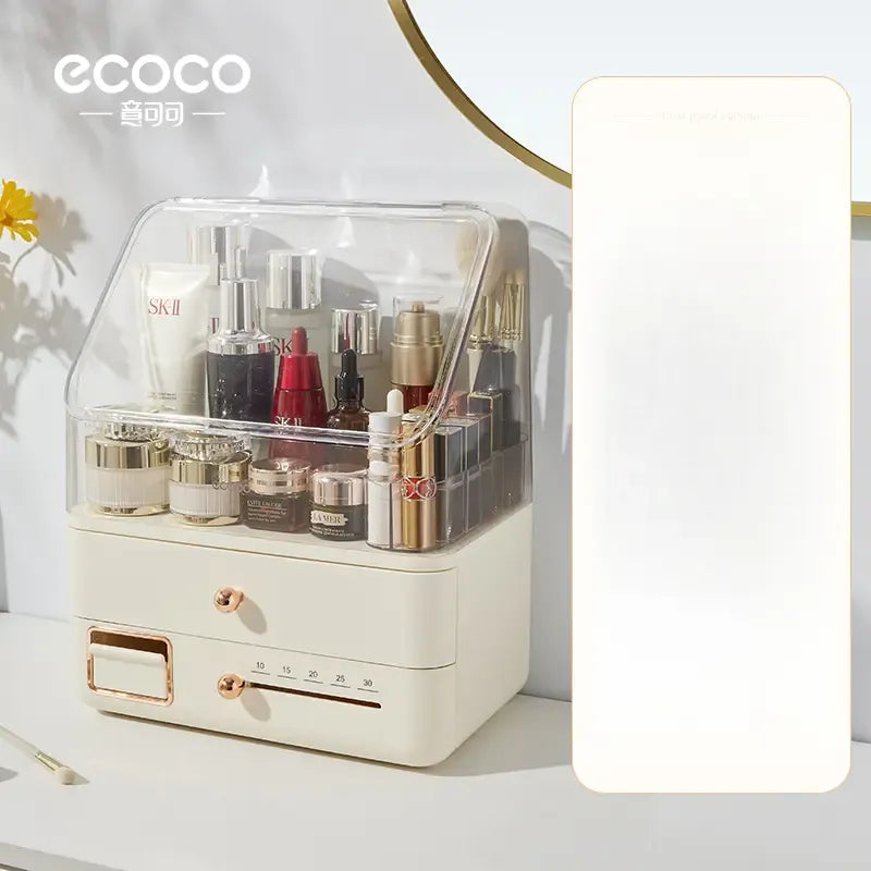 ECOCO Large Capacity Cosmetic Storage Box with Dust-Proof Lid – Home Hatch Pakistan