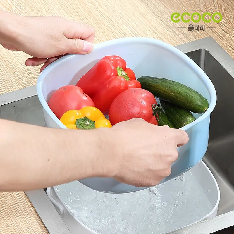 ECOCO Portable Drain Basket – Double Layer Kitchen Strainer Basket – Home Hatch Pakistan