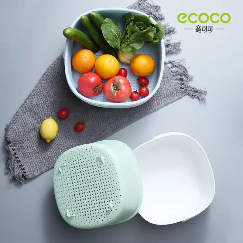 ECOCO Portable Drain Basket – Double Layer Kitchen Strainer Basket – Home Hatch Pakistan
