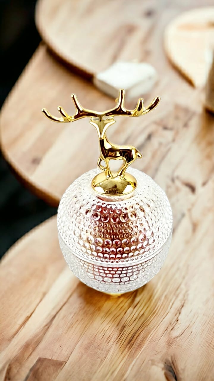 Elk Lid Glass Candy Jar | Storage Jar | Center Piece - Home Hatch