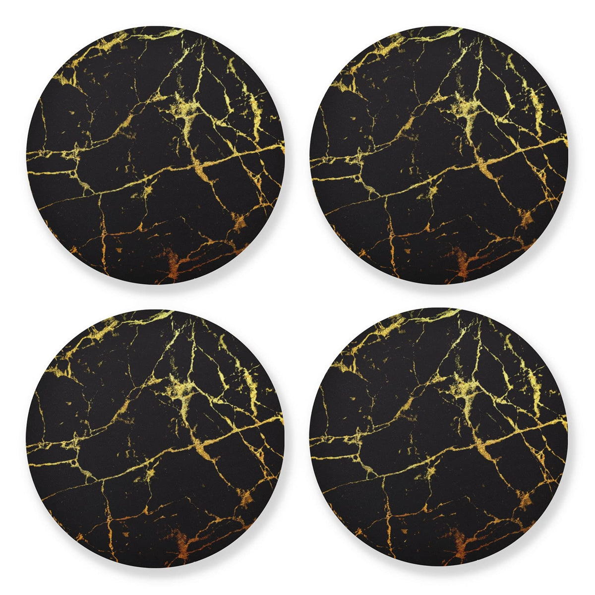 Round 6-Pcs Marble Pattern Tea Coasters