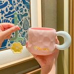 Flower lid ceramic coffee mug cute home and office drinkware – Home Hatch Pakistan”