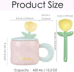 Flower lid ceramic coffee mug cute home and office drinkware – Home Hatch Pakistan”