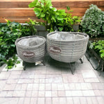 Plastic Rattan Woven Planter with Metal Stand | Pots & Vases