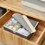 Foldable Innerwear Organizer Box | Multi-Compartment Fabric Storage for Closet & Drawers |