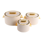 Durable Insulated Luxury Hotpot | Casserole Stainless Steel Hotpot- Set of 3