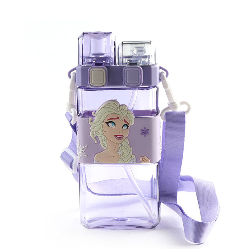 Leak Proof Double Sided Disney Cartoon Water Bottle Sippy With Holding String